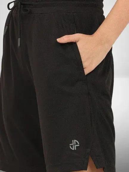 Sleek Black Unisex Active Shorts Twims