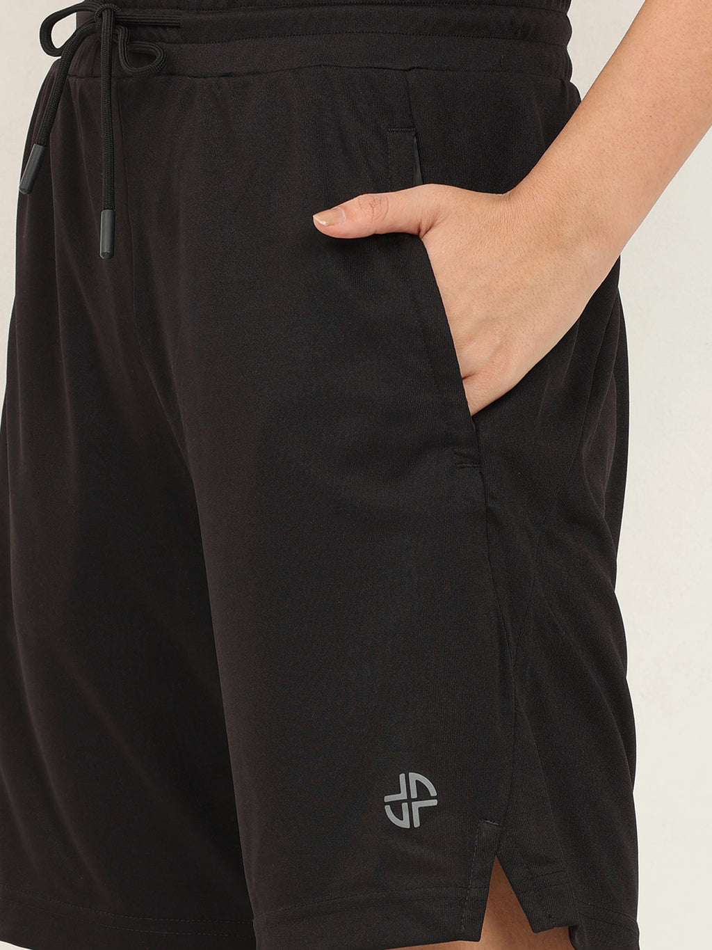 Sleek Black Unisex Active Shorts