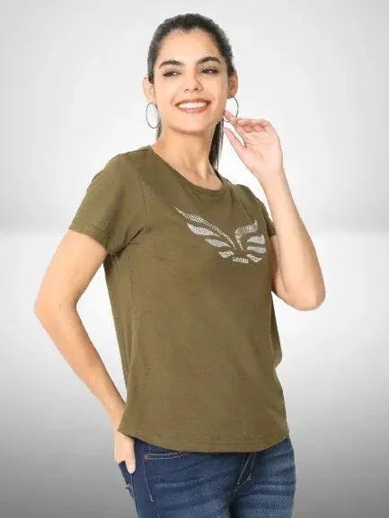 Stylish Women’s Butterfly Print T-Shirt Twims