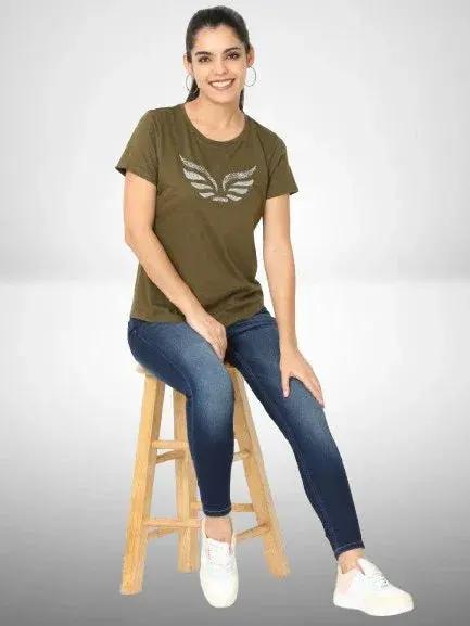 Stylish Women’s Butterfly Print T-Shirt Twims